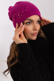 Warm Women's Knit Winter Hat with Decorative Applique