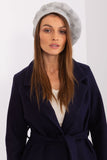 Rhinestone-Embellished Knitted Beret Hat
