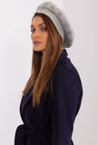 Rhinestone-Embellished Knitted Beret Hat