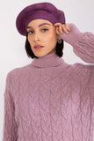 Rhinestone-Embellished Knitted Beret Hat