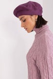 Rhinestone-Embellished Knitted Beret Hat