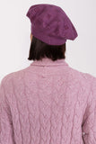 Rhinestone-Embellished Knitted Beret Hat