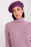 Rhinestone-Embellished Knitted Beret Hat