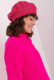 Rhinestone-Embellished Knitted Beret Hat
