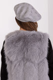 Rhinestone-Embellished Knitted Beret Hat