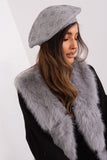 Rhinestone-Embellished Knitted Beret Hat