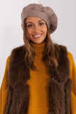 Rhinestone-Embellished Knitted Beret Hat