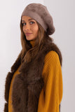 Rhinestone-Embellished Knitted Beret Hat
