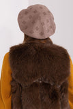 Rhinestone-Embellished Knitted Beret Hat