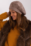 Rhinestone-Embellished Knitted Beret Hat