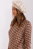 Rhinestone-Embellished Knitted Beret Hat