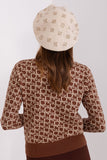 Rhinestone-Embellished Knitted Beret Hat