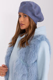 Rhinestone-Embellished Knitted Beret Hat