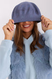 Rhinestone-Embellished Knitted Beret Hat