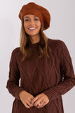 Rhinestone-Embellished Knitted Beret Hat