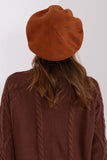Rhinestone-Embellished Knitted Beret Hat