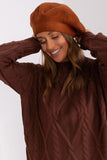 Rhinestone-Embellished Knitted Beret Hat