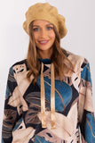 Rhinestone-Embellished Knitted Beret Hat