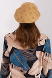 Rhinestone-Embellished Knitted Beret Hat