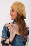 Rhinestone-Embellished Knitted Beret Hat
