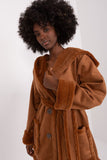 Cozy Insulated Hooded Winter Coat with Tie Belt