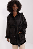 Cozy Casual Winter Coat with Hood and Tie Belt