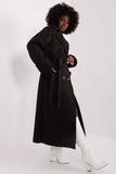 Elegant Insulated Coat with Tie Belt and Slip Pockets
