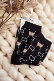 Cozy Women's Teddy Bear Patch Warm Socks for Cold Days
