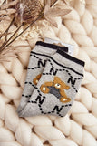 Cozy Women's Teddy Bear Patch Warm Socks for Cold Days