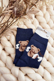 Cozy Teddy Bear Patch Women's Winter Socks for Cold Days