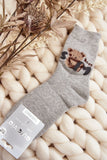 Cozy Women's Teddy Bear Patch Warm Socks for Cold Days