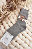 Cozy Women's Teddy Bear Patch Warm Socks for Cold Days
