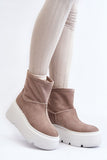 Chic Ankle-Length Leather Boots with Warm Sheepskin Lining