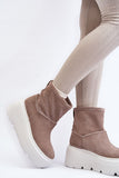 Chic Ankle-Length Leather Boots with Warm Sheepskin Lining