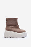 Chic Ankle-Length Leather Boots with Warm Sheepskin Lining