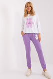 Teddy Bear Print Sweatshirt and Pants Set