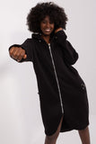 Stylish Extended Sweatshirt with Hood and Zipper Closure