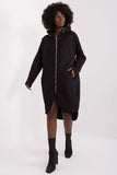 Stylish Extended Sweatshirt with Hood and Zipper Closure