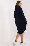 Sporty Extended Sweatshirt with Hood and Zipper Closure