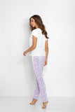 Comfortable Women's Pajamas Set with Heart Neckline Blouse