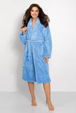 Cozy Women's Soft Fabric Bathrobe with Long Sleeves & Pockets