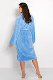 Cozy Women's Soft Fabric Bathrobe with Long Sleeves & Pockets