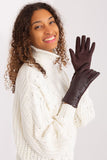 Elegant Two-Material Women's Gloves with Decorative Straps