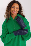 Elegant Two-Material Women's Gloves with Decorative Straps
