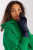 Elegant Two-Material Women's Gloves with Decorative Straps