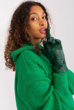 Elegant Dual-Material Women's Gloves with Decorative Straps