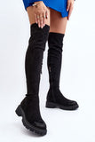 Chic Over-the-Knee Eco-Suede Boots with Zipper Closure