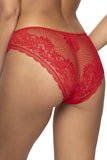 Floral Lace Panties with Satin Bow in Red