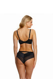 Sensual Black Microfiber and Mesh Panties with Cutout Back