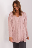 Elegant Women's Sweater with Plaid Texture and Decorative Ties